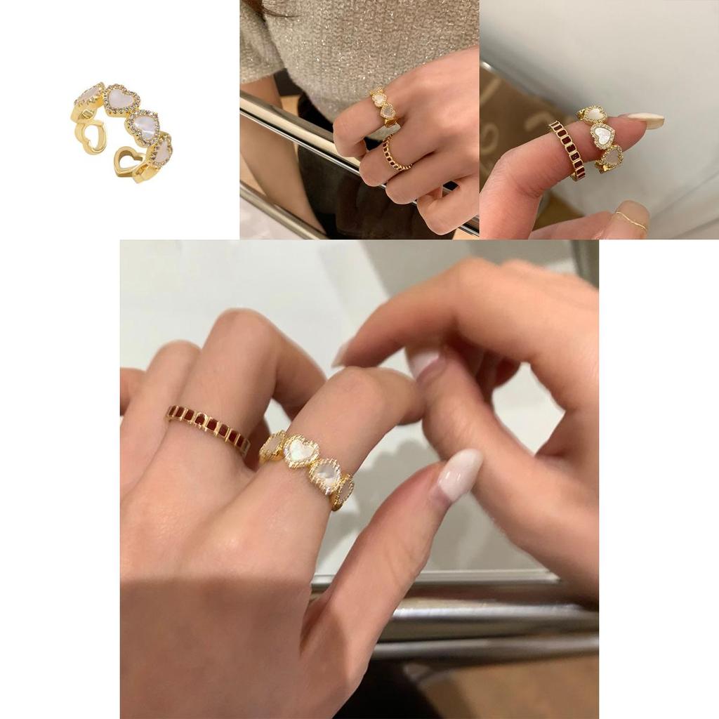 Trendy Ins Fashion Copper Ring Featuring Chic Heart Shape And Versatile Style For Women