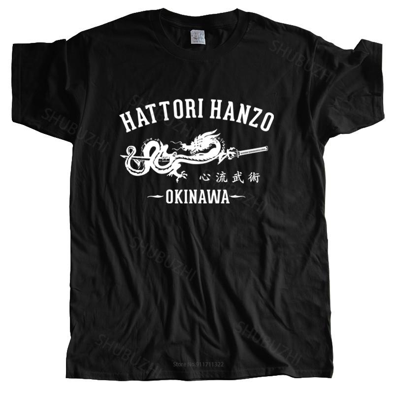 Summer mens black tshirt Tops Summer TShirt Hatori Hanzo Japanese Samurai Swords Kill Bill Katana New Cotton teeshirt