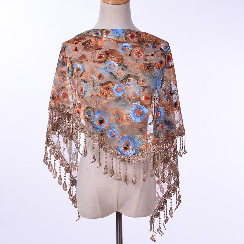 Summer Church Shawl Lace Veil Rose Scarf Bandana Church Prayer Wedding Mantilla Chapel White Embroidered Hijab Women Scarves