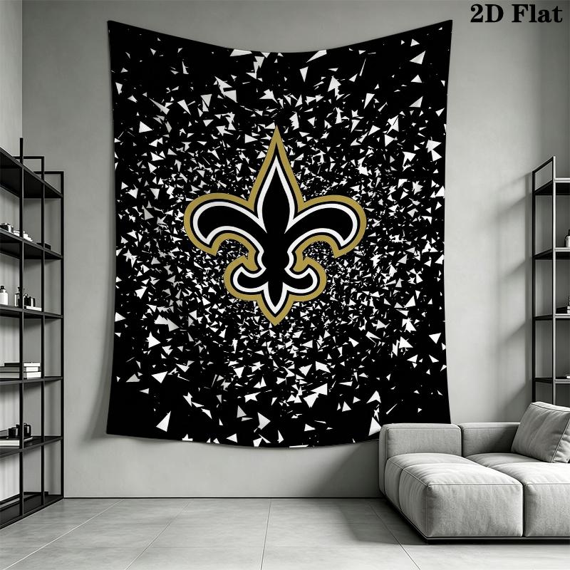New Orleans Saints Wall Tapestry Aesthetic Wall Hanging Printed Fabric Blanket Decorative Tapestries for Bedroom Living Room Home Decor