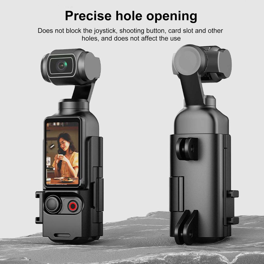 PULUZ PU722B For DJI Osmo Pocket 3 Extension Adapter Protective Frame Extended Handle Cold Shoe Mount Bracket