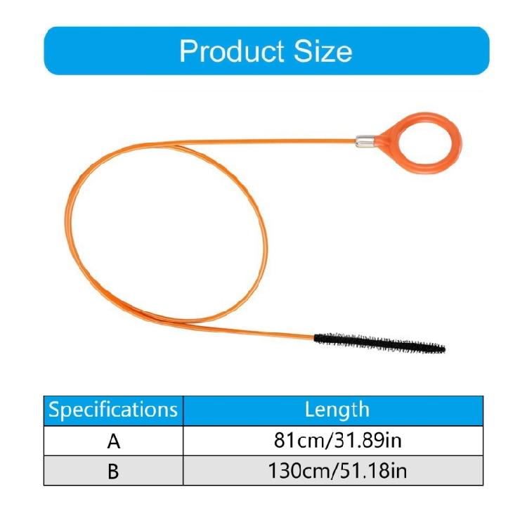 81cm/130cm Curved Pipe Drain Cleaner Brush Flexible Unclogger Tool For Car Sunroof Bathroom Sink And Kitchen Drainage