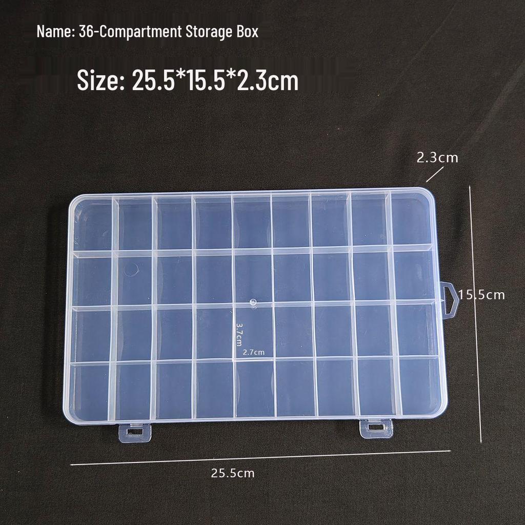 Aufbewahrungsbox aus transparentem Kunststoff mit 24 Fächern für Nailart, Strasssteine, Perlen und Schmuckzubehör