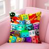 Anime Happy Cartoon Geometry Dash Video Game Pillow Case Anti-Dustmite Pillowcase Invisible Zipper Silky Short Plush Sofa Cushio