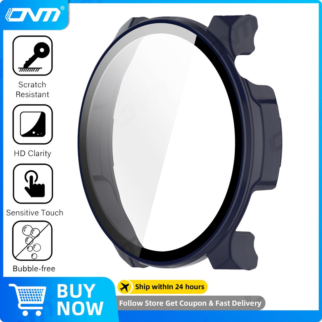 Vidrio+Funda para Amazfit Balance 2 Protector de Pantalla de Vidrio Templado y Parachoques Protector de PC Duro para Accesorios de Amazfit Balance2