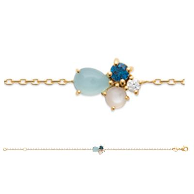 [R4113] - Gold Plated Bracelet 'Sissi' Turquoise Gold - 12x10 Mm