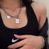 Korean Fashion Letter Necklace INS Retro Metal Silver Pendant Charm Clavicle Chain Women Jewelry Accessories