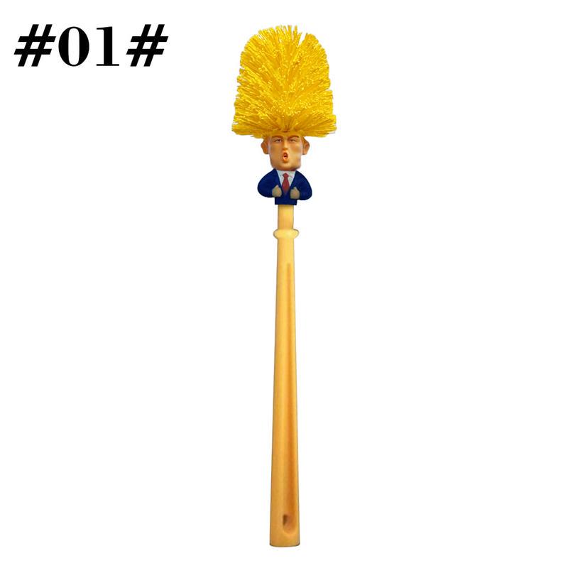 1set Donald Trump Toilet Brush Bathroom Cleaning Tool With Base Funny Gag GFLA
