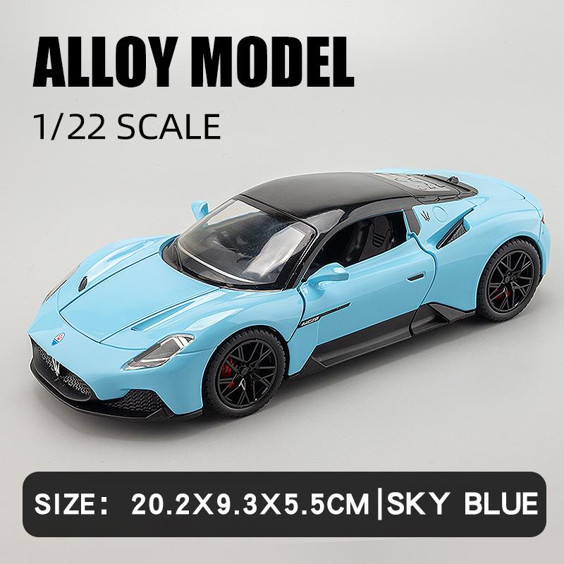 

1:22 Maserati MC20 Sport Car Alloy Model Car Diecast Metal Collection Vehicle Model Sound Light Toys Car Gifts For Children Boys небесно-голубой