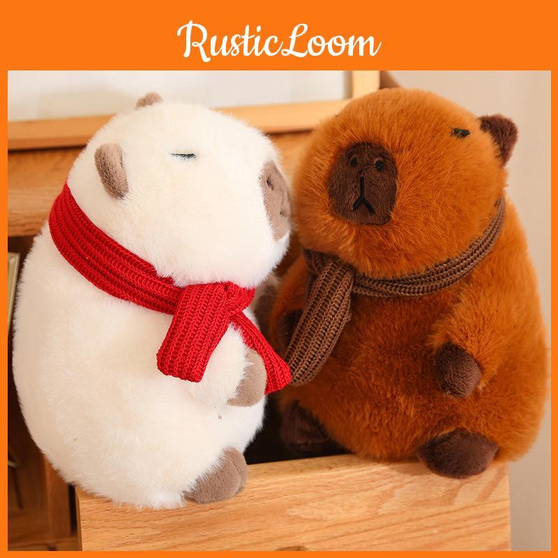 Adorable Capybara Plush Toy For Home Decoration And Cozy Pillow Gifts In White And Brown