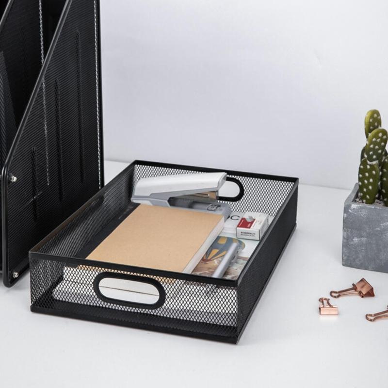 Metal Mesh Desk Organizers File Organizer with Handle Desk Drawer Organizer Tray School Office Supplies for Students