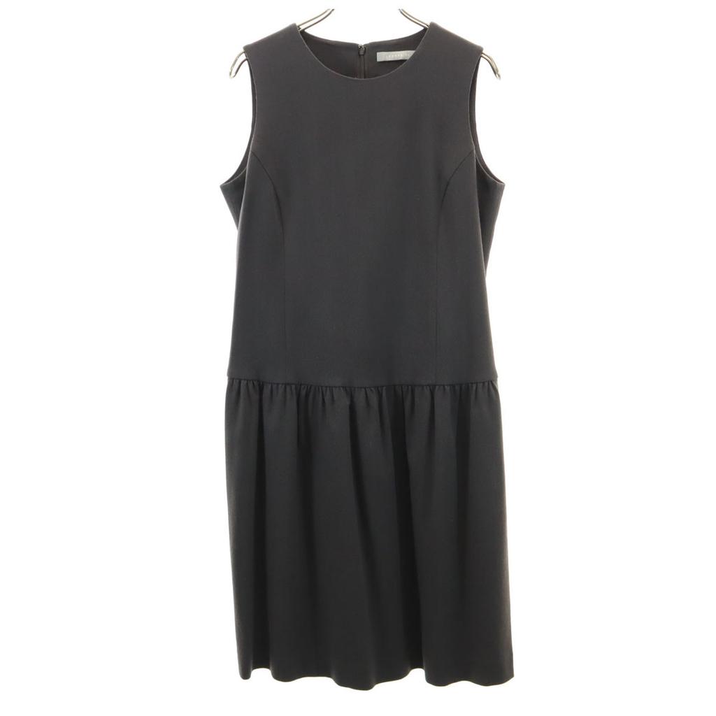 Theory Luxe Made In Japan No Sleeve Knee-length Dress 40 Brown Women Used