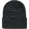 Wmns Glitter Beanie New York Yankees Hat, Womens Black Cap