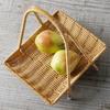 Rattan Imitation Fruit Storage Tray Square Dried Fruit Tray New Chinese Style Snack Rack  Desserts
