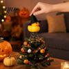 Yellow Duck Christmas Ornament Halloween Tree Topper, Small Witch Topper with Vivid Metal Spring Base for Gothic Home Decor, Holiday Party Supplies