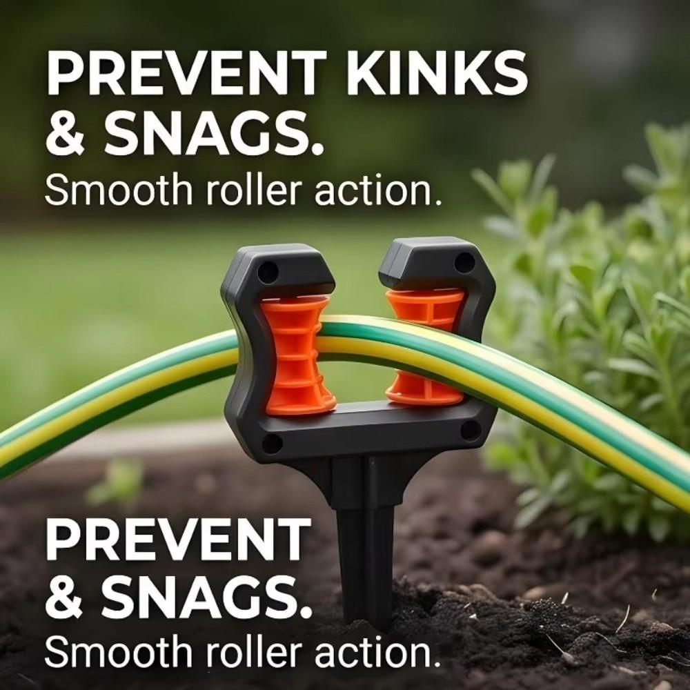 2Pcs Roller Wheel Garden Hose Guide Stake Ground Spike Lawn Hose Holder Water Pipe Guide Flower Bed