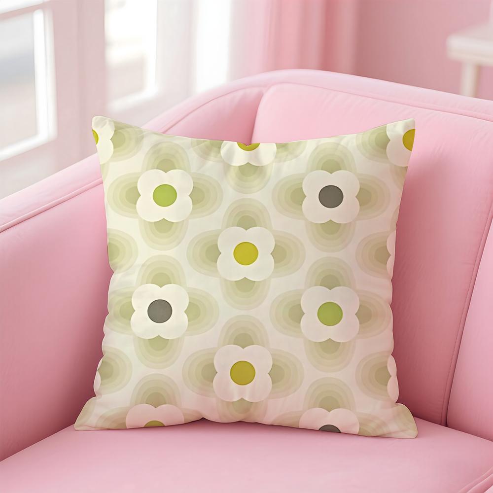 Aesthetic Art O-Orla Kiely Flower Stem Pillow Case Anti-dustmite Pillowcase Invisible Zipper Silky Short Plush Sofa Cushion Cove