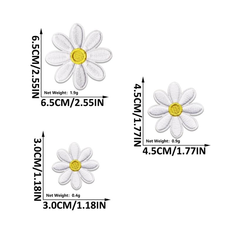 36Pcs Flower Fabric Iron On Patches Adhesive Embroidery Appliques For Garments