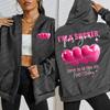 Love Is In The Air Pink Heart Prints Woman Zipper Hoody Casual Comfortable Sportswear Korean Hoodie Autumn Clothing