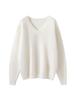 Women's V-Neck Loose Cashmere Pullover - Soft, Skin-Friendly, Fashionable Slim-Fit Knit Sweater
