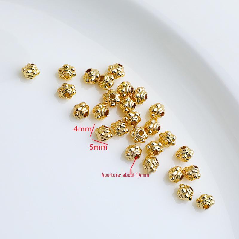 14K Gold-Filled Color-Preserving Snowflake Spacer Beads for DIY Bracelets