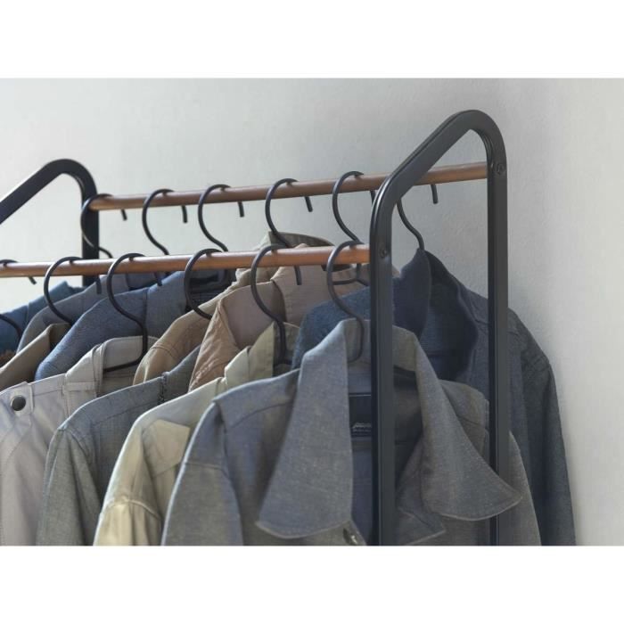 Yamazaki Home Portant Penderie À Vêtement Porte-Manteau Étagère Pour Chaussures Penderie Support Manteau Couleur Noir 67x172x35 Cm