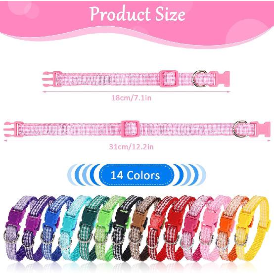 Auidy_6TXD 14pcs Puppy Collars for Litter Adjustable Whelping Puppy Collars Soft Nylon Id Collars for Small Dogs(Medium)