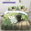 Cute Cat Pattern Bedding Quilt Set  Home Decoration  Gift (1 * duvet cover + 2 * pillowcase  without core)