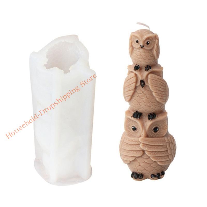 85AD 3D Stacked Animal Mold Adorable 3D Deer Elephant Kitten Bird Silicone Mould for Homemade Cake Chocolate Crafts