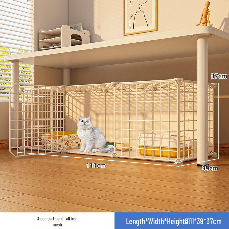 Indoor Cat Villa: Multi-Layer Winter Home & Toilet, Spacious Cabinet Bed