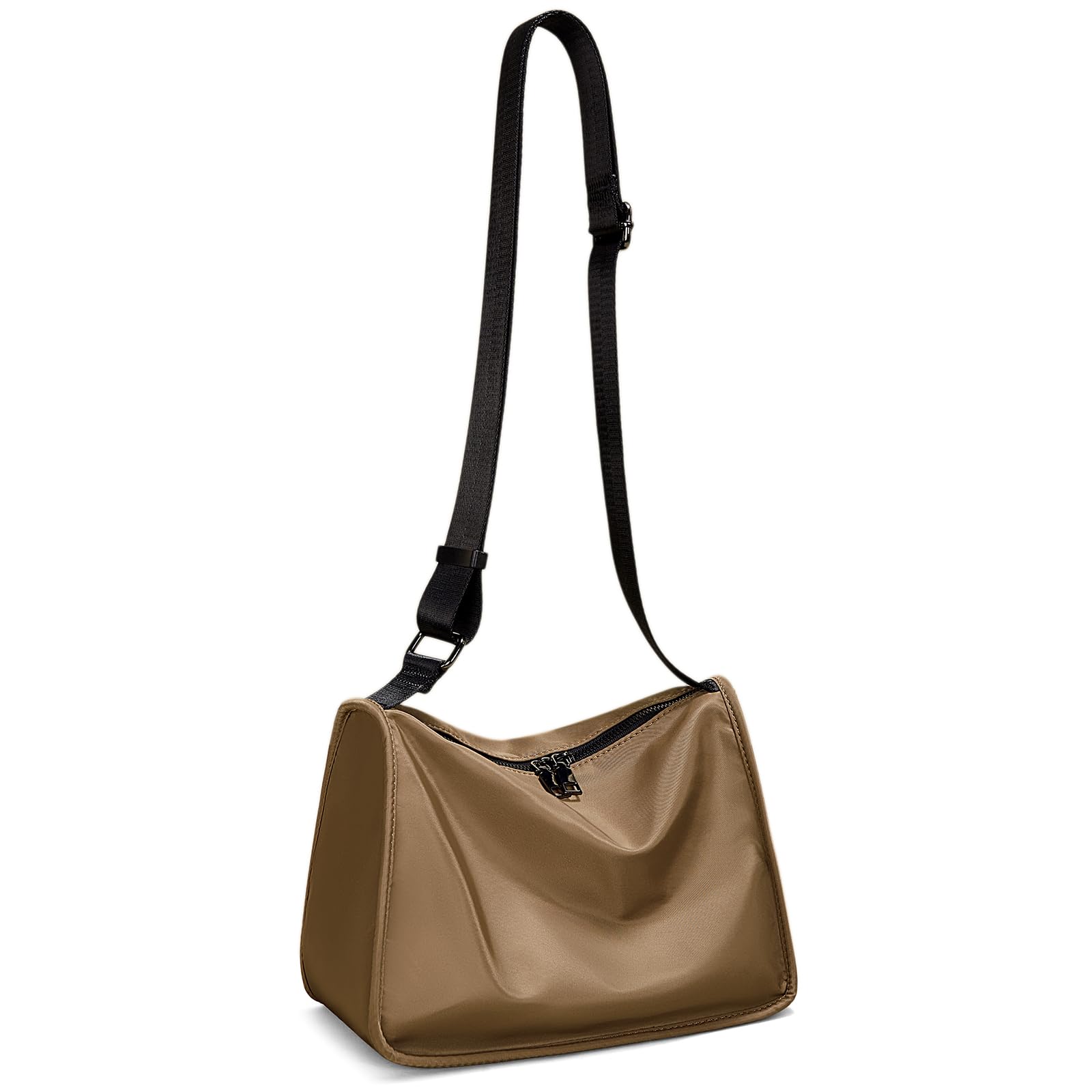 

Crossbody Bag Fabric Oxford Cross Shoulder Bag Lightweight Large Capacity Plain Horizontal [LAORENTOU] Women s бронзовый