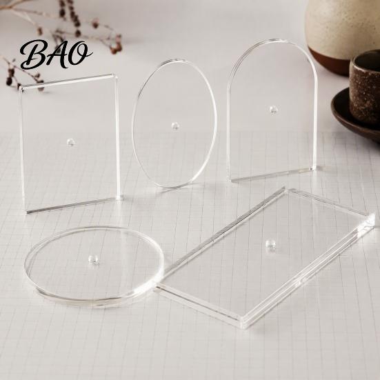 Multi Shape Acrylic Stencils 5PCS Needlepoint Templates Set, Precision Center Hole Design, Fabric Pattern Marking Tools Round/Square/Rectangle/Oval