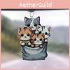 Adorable Acrylic Cat Hanging Ornament For Car Interior Decoration Cute Cartoon Style