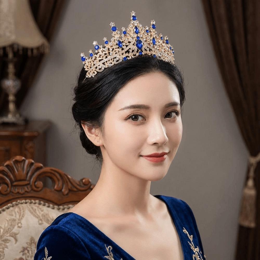 Sparkling Baroque Crystal Crown Gorgeous Dazzling Luxury Crystal Tiara Vintage Shiny Bridal Wedding Headwear Party Prom