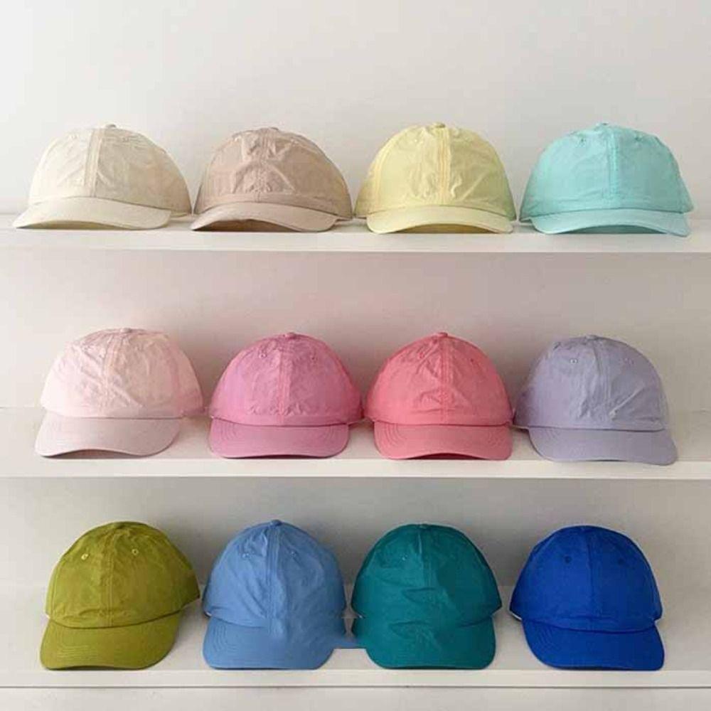 Anime Quick-Drying Baseball Cap Korean Style Peaked Cap Retro Solid Color Sun Hat Sports