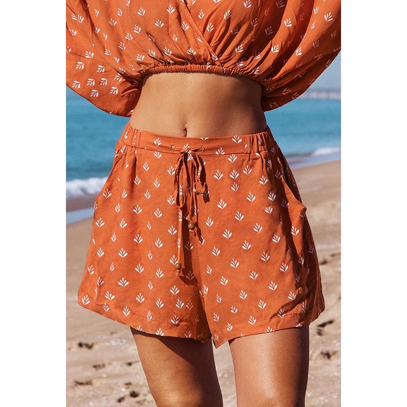 

Женские плавки-шорты с принтом на шнурке в европейском и американском стиле Large оранжевый