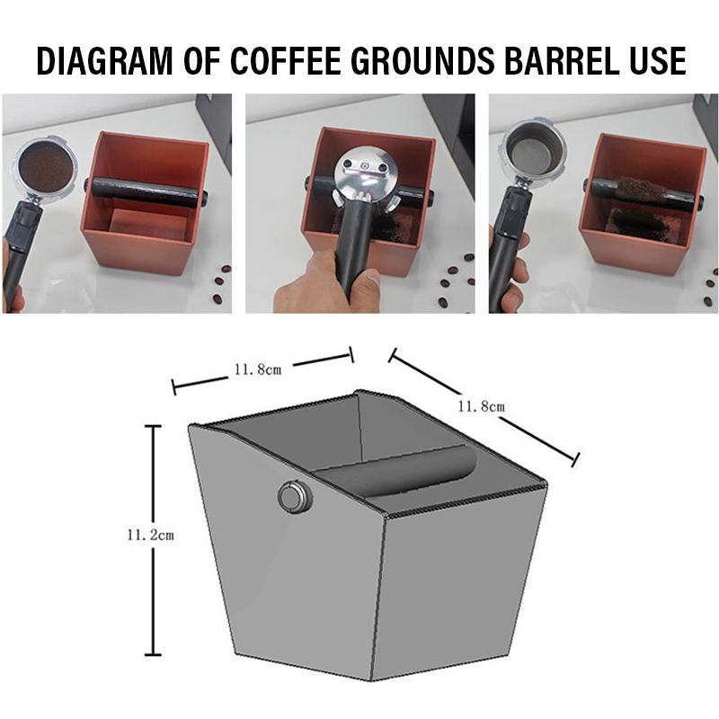 800ml ABS Kaffeesatzbehälter Espresso Knock Box Mülleimer für Kaffeereste mit abnehmbarer Knock Bar Barista Maschinenzubehör