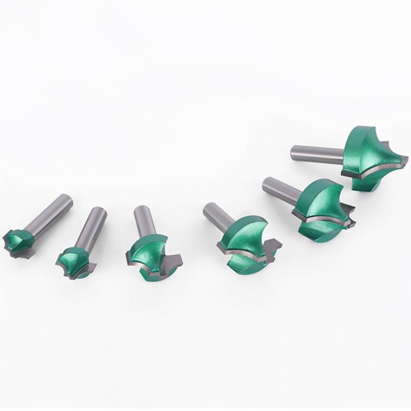 Alloy Router Bit 8mm Shank Collection Including Flat Ballnose V Shaped Cutters for Woodcrafts Projects