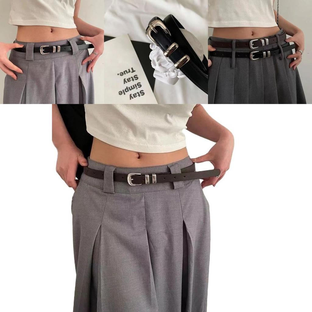 Stylish Korean Women's Simple Adjustable Metal Circle Belt For Skirts And Dresses