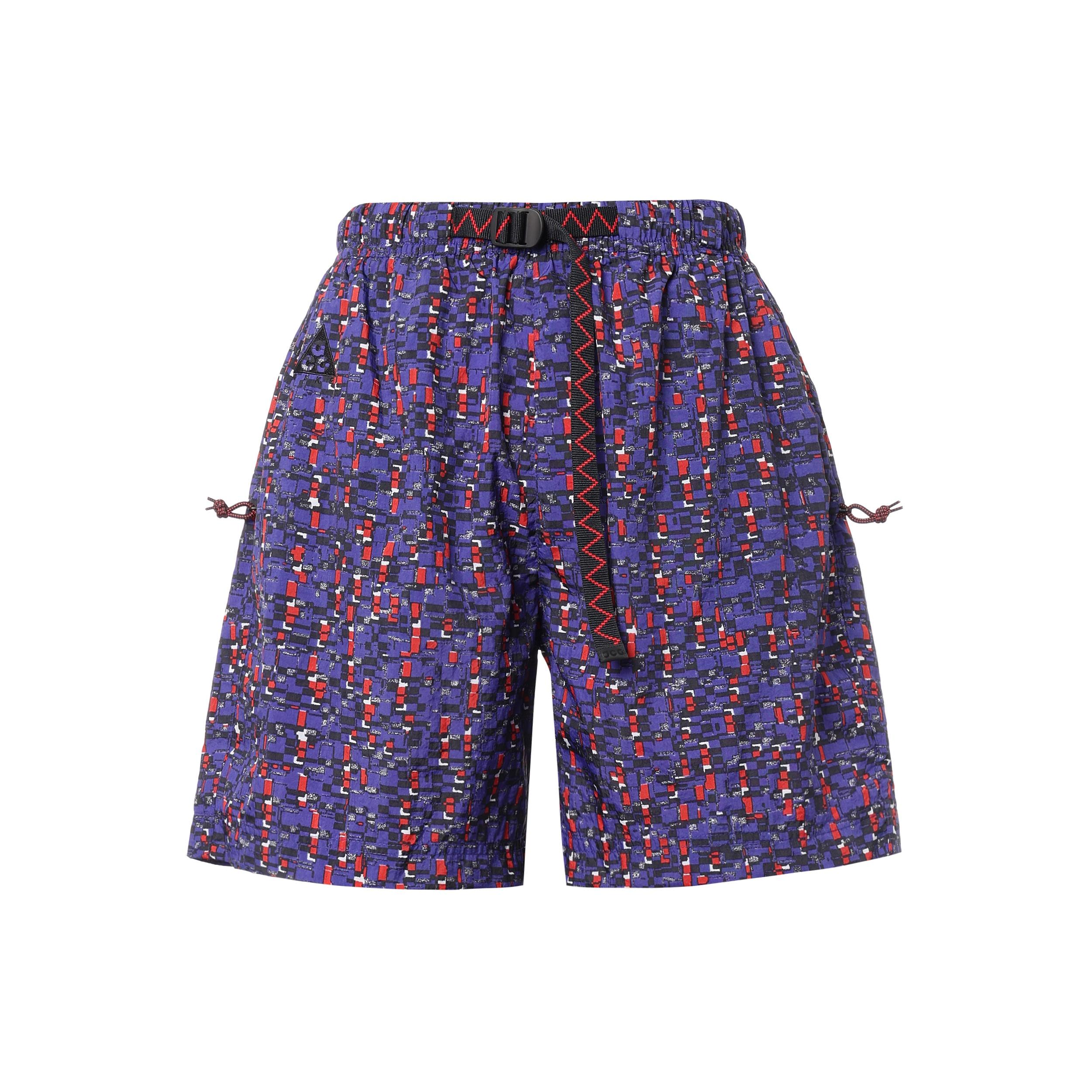 Nike ACG Retro Woven Printing Shorts Blue Red Bluered Men s CT6333-010 S