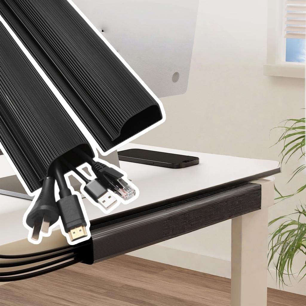 1pc 40cm/15.74in PVC Desk Cable Organizer Cable Management Accessories Cable Protecter No Drilling Under Desk Management Tray