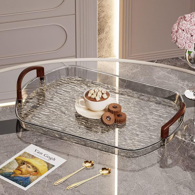 ZISIZ Luxury Nordic Transparent Serving Tray 3-Piece Set