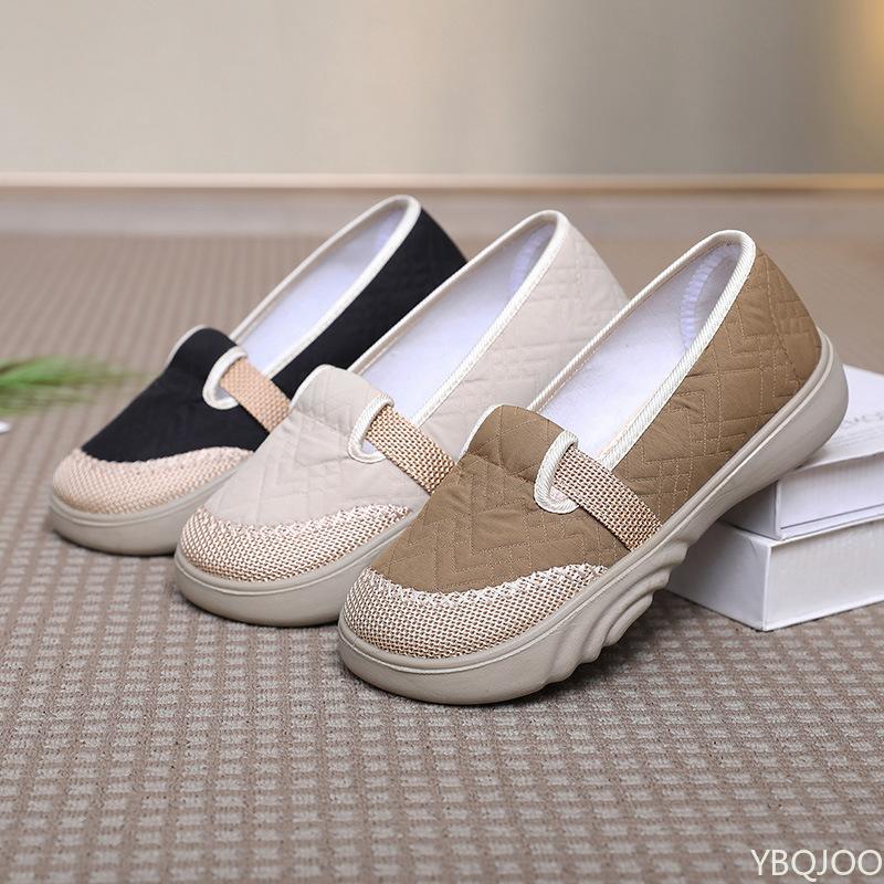 Spring Autumn New Breathable Soft soled Comfortable Cloth Shoes Fashionable Versatile Casual Women's Single Shoes
