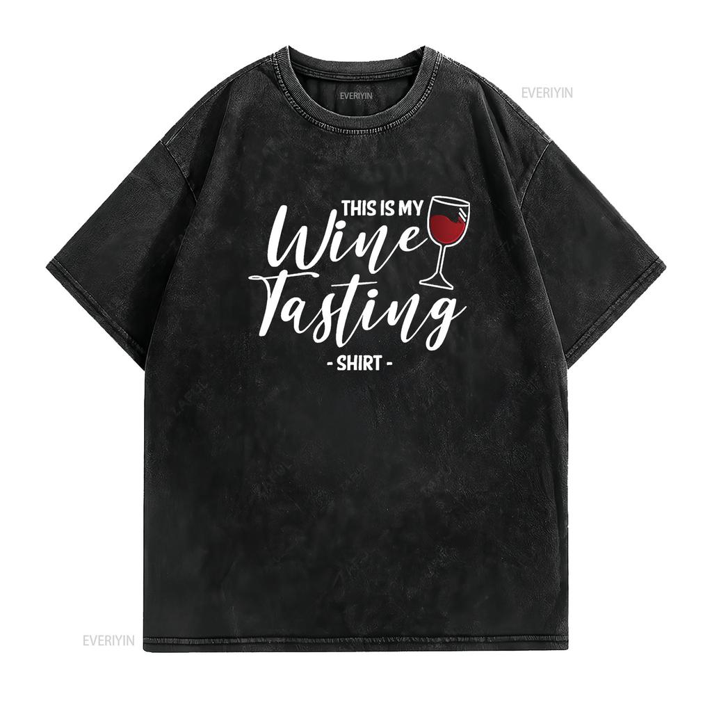 Womens This Is My Wine Tasting T Shirt Wining Cork Red Vino Drinking Vintage Washed Soft Graphic Stretched Unisex Versatile