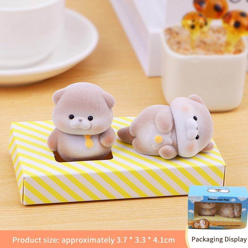

Miniature Otter Figurine Cute Office Desk Sculpture Decorative Figures Pvc Ornament For Car Dashboard And Tv Monitor Decor