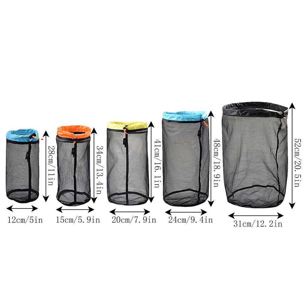 Stuff Sack Small Lightweight Nylon Mesh Drawstring Storage Bag Set Nylon Mesh Stuff Sack Nylon Mesh Drawstring Storage Bag For