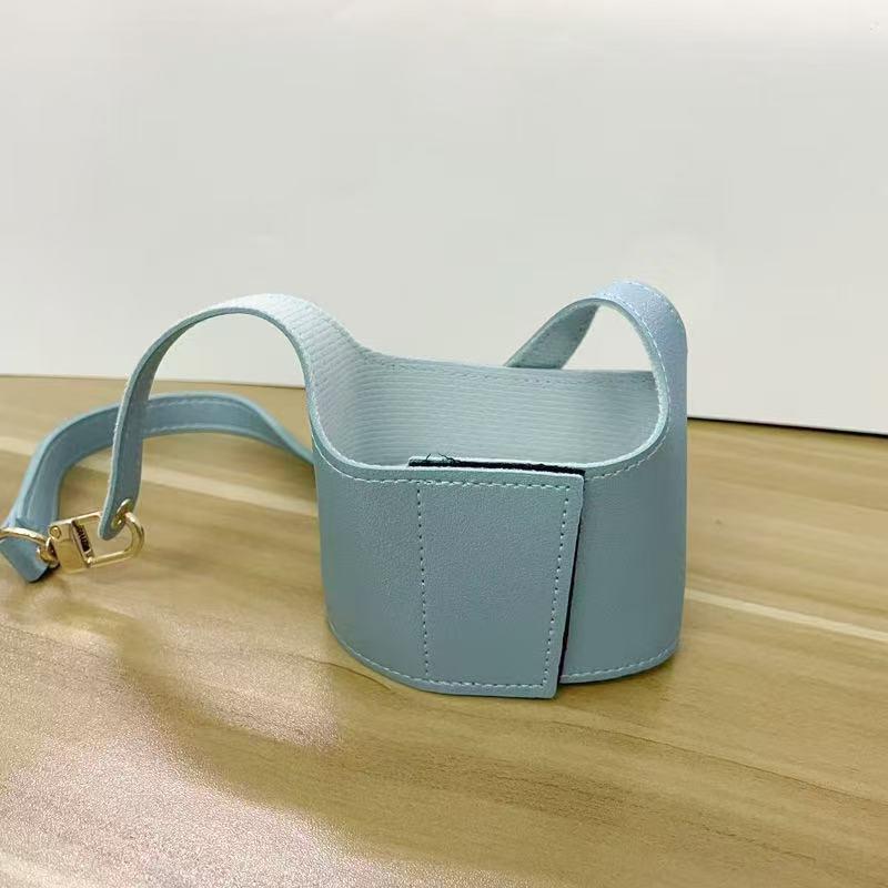 Leather Cup Cover Pouch Portable Water Bottle Sleeve Bag Leather Carrying Strap Insulating Cups Milk Tea Coffee Cups Accessories