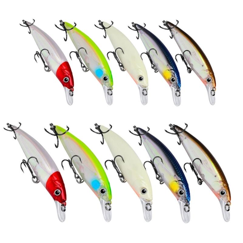 5Pcs Minnow Fishing Lures Wobbler Glow Hard Baits 7g/14g Crankbaits Walleye Swimbait for Freshwater Saltwater Fishing