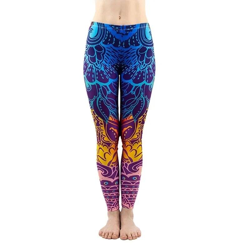 Sexy Women Sporty Legging Printing Fitness Sportswear Fashion Slim High Waist Gym Woman Pants Yoga Clothing Trousers 29650