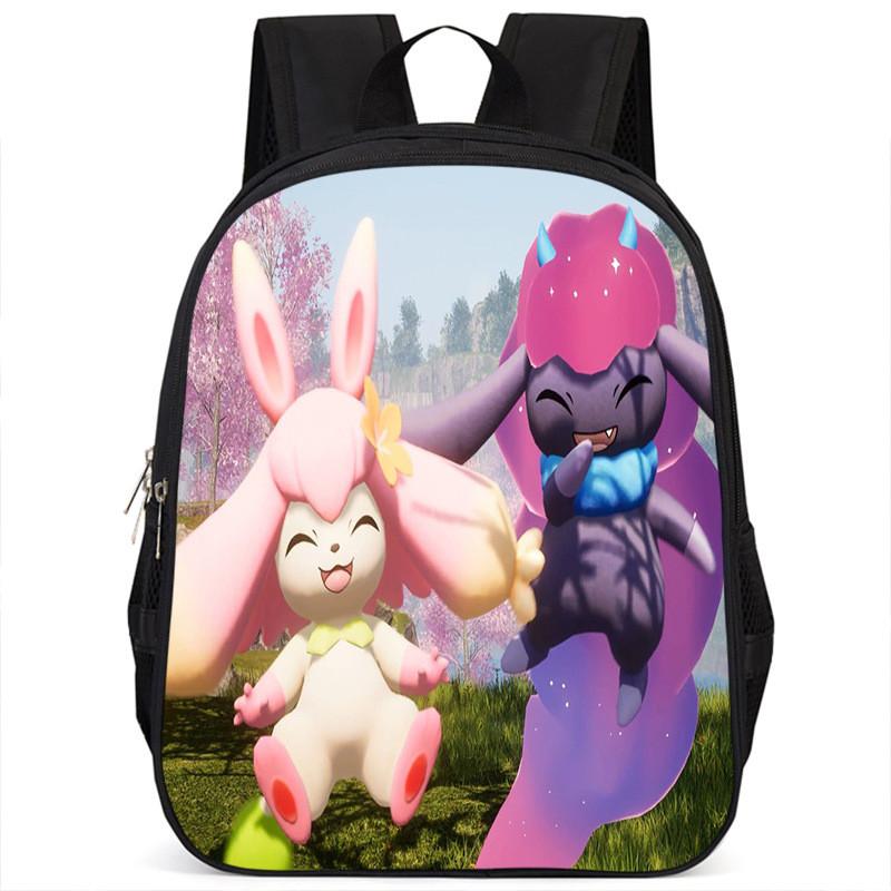 Spacious Palworld Student Backpack For School 15 Inch Large Capacity Polyester Bag